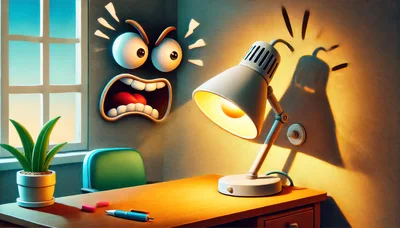 Angry Cartoon Face On Office Wall