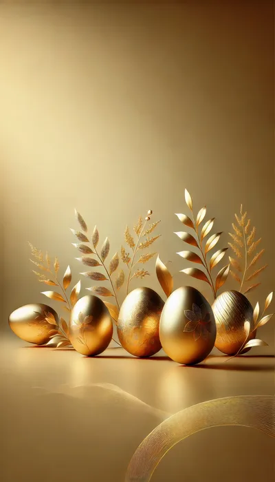Golden Easter Eggs With Metallic Foliage