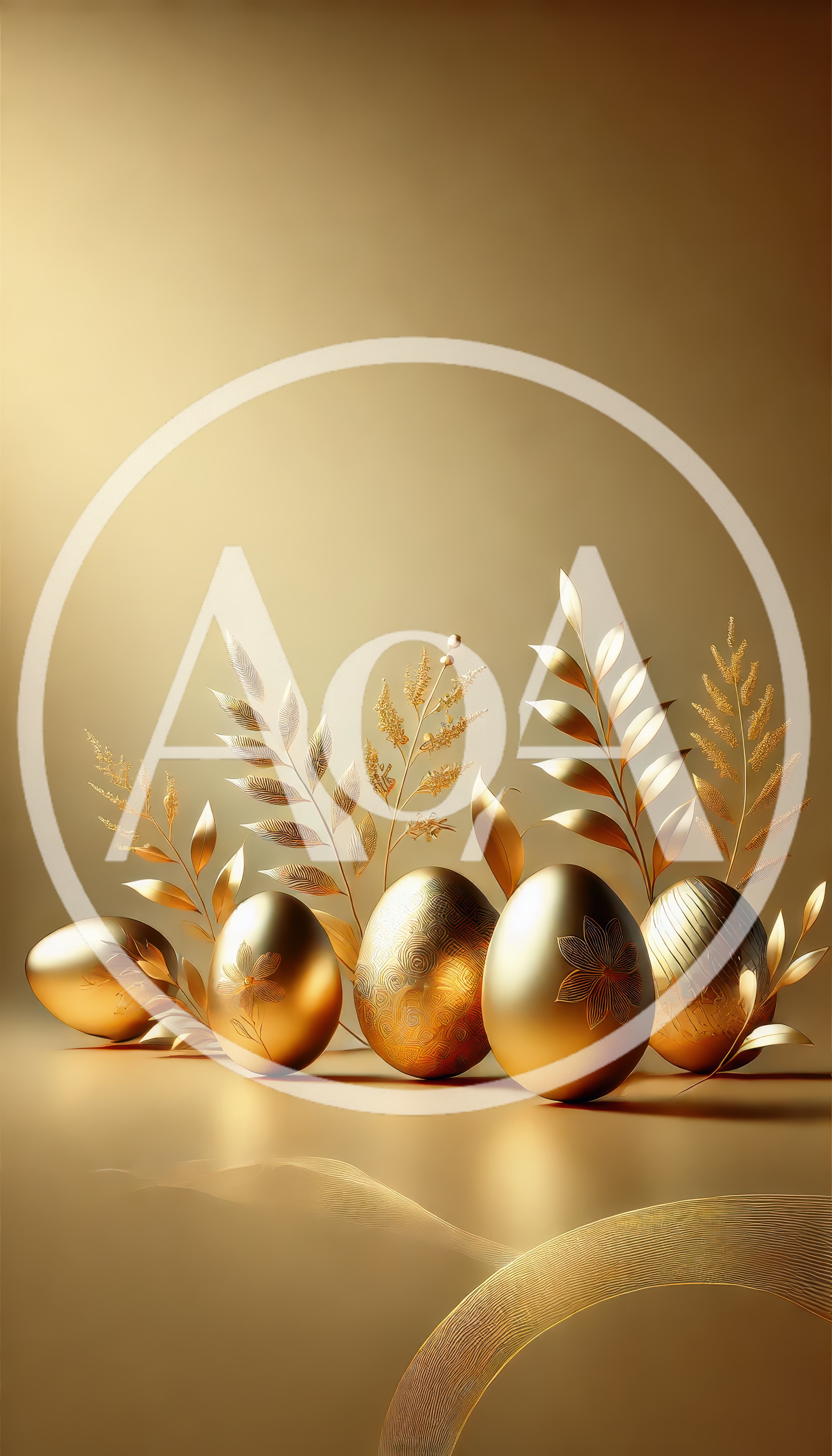Golden Easter Eggs With Metallic Foliage