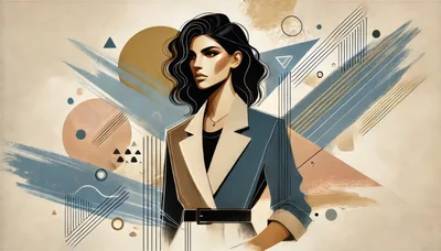 Stylish Woman In Abstract Geometric Fashion Illustration
