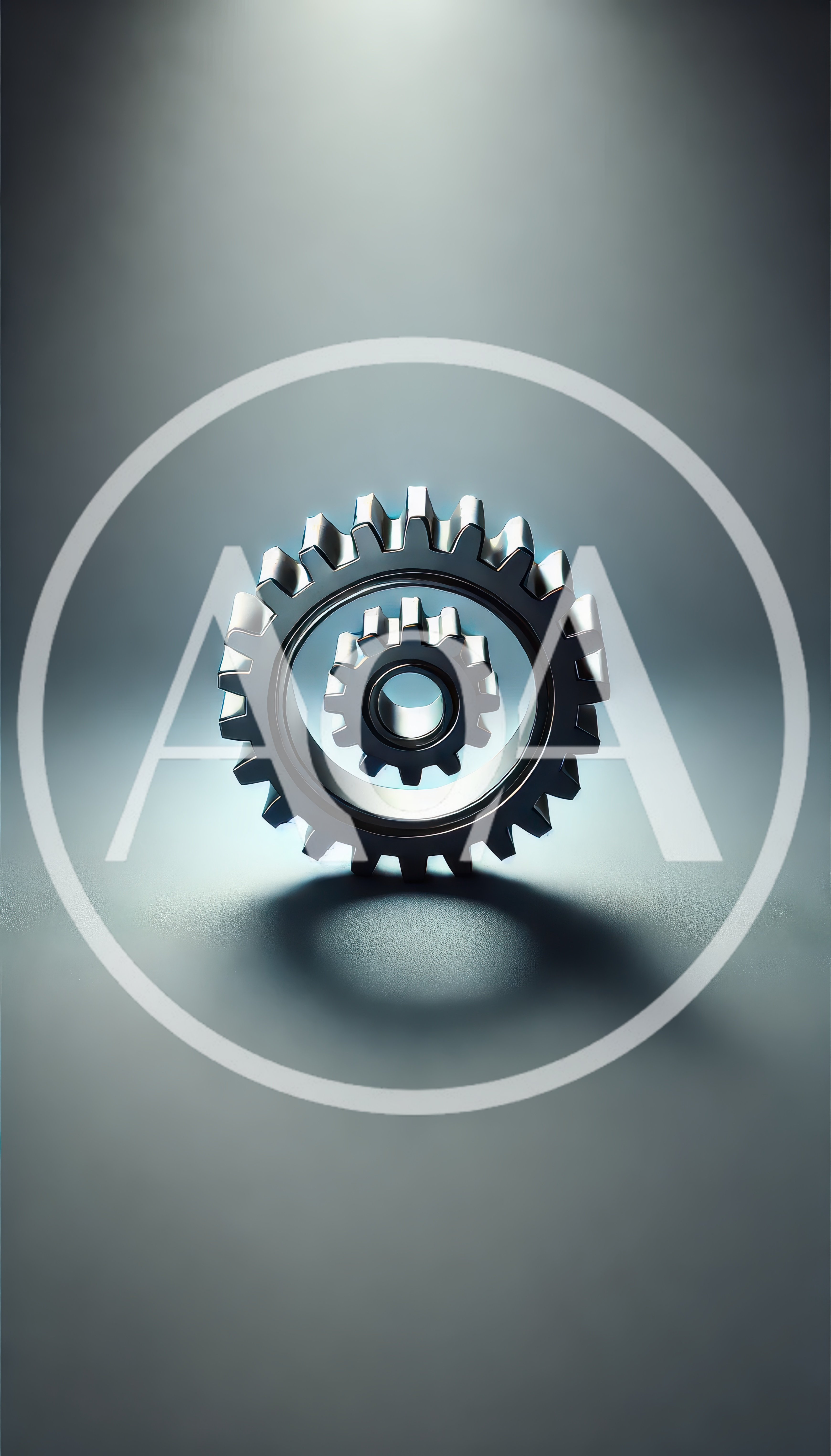 Metallic Gear Mechanism Isolated On Grey Background