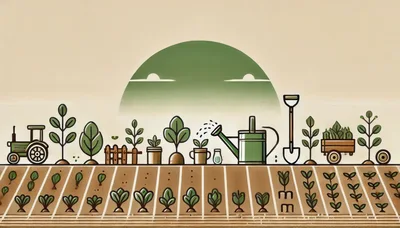 Flat Vector Illustration Of Farming And Gardening Elements
