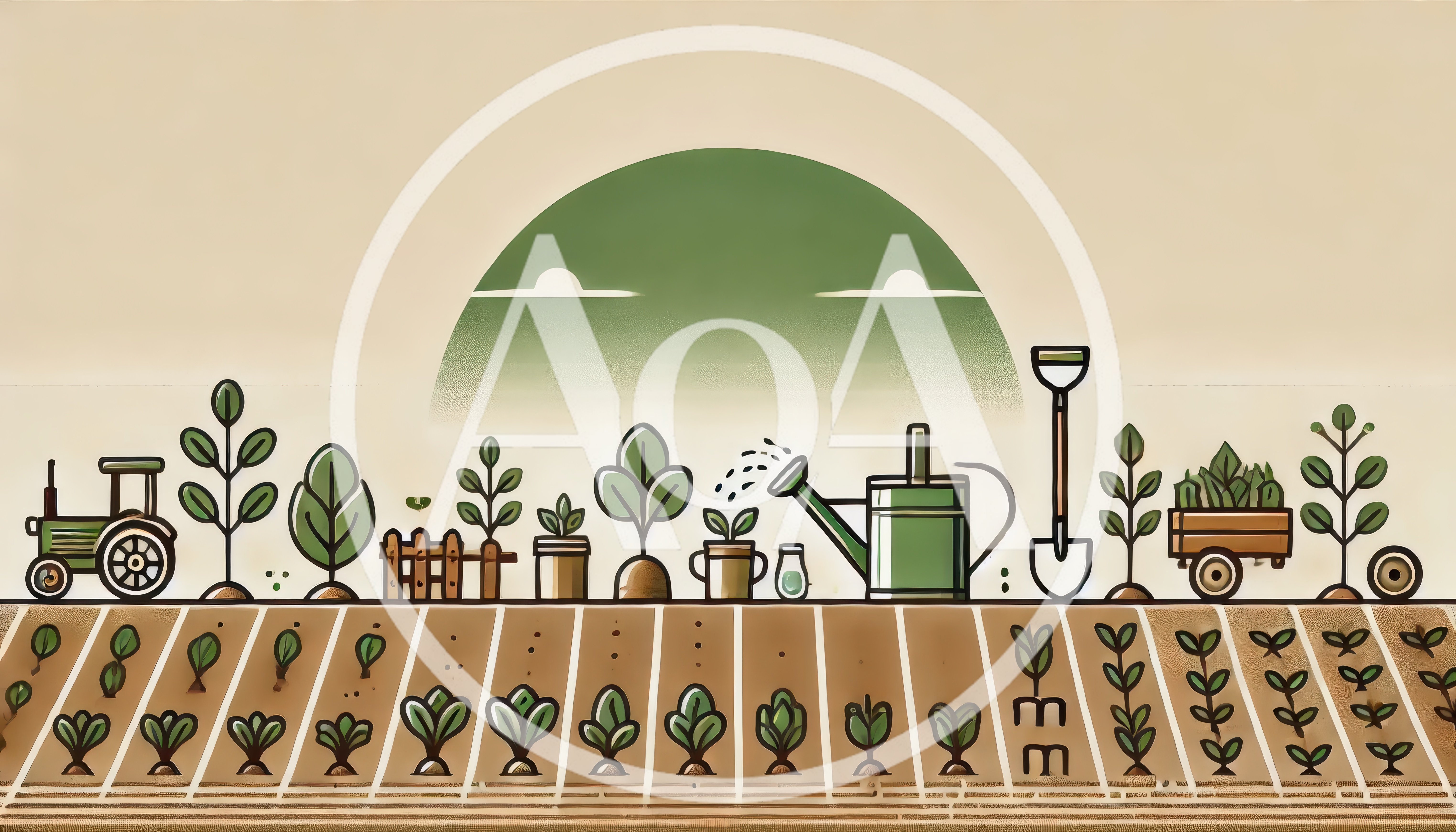 Flat Vector Illustration Of Farming And Gardening Elements