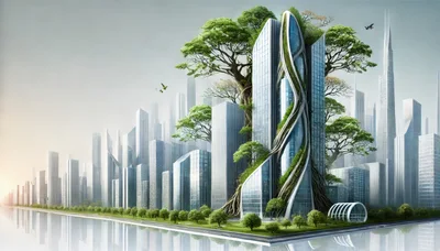 Futuristic Eco-Friendly Skyscraper Integrated With Giant Trees