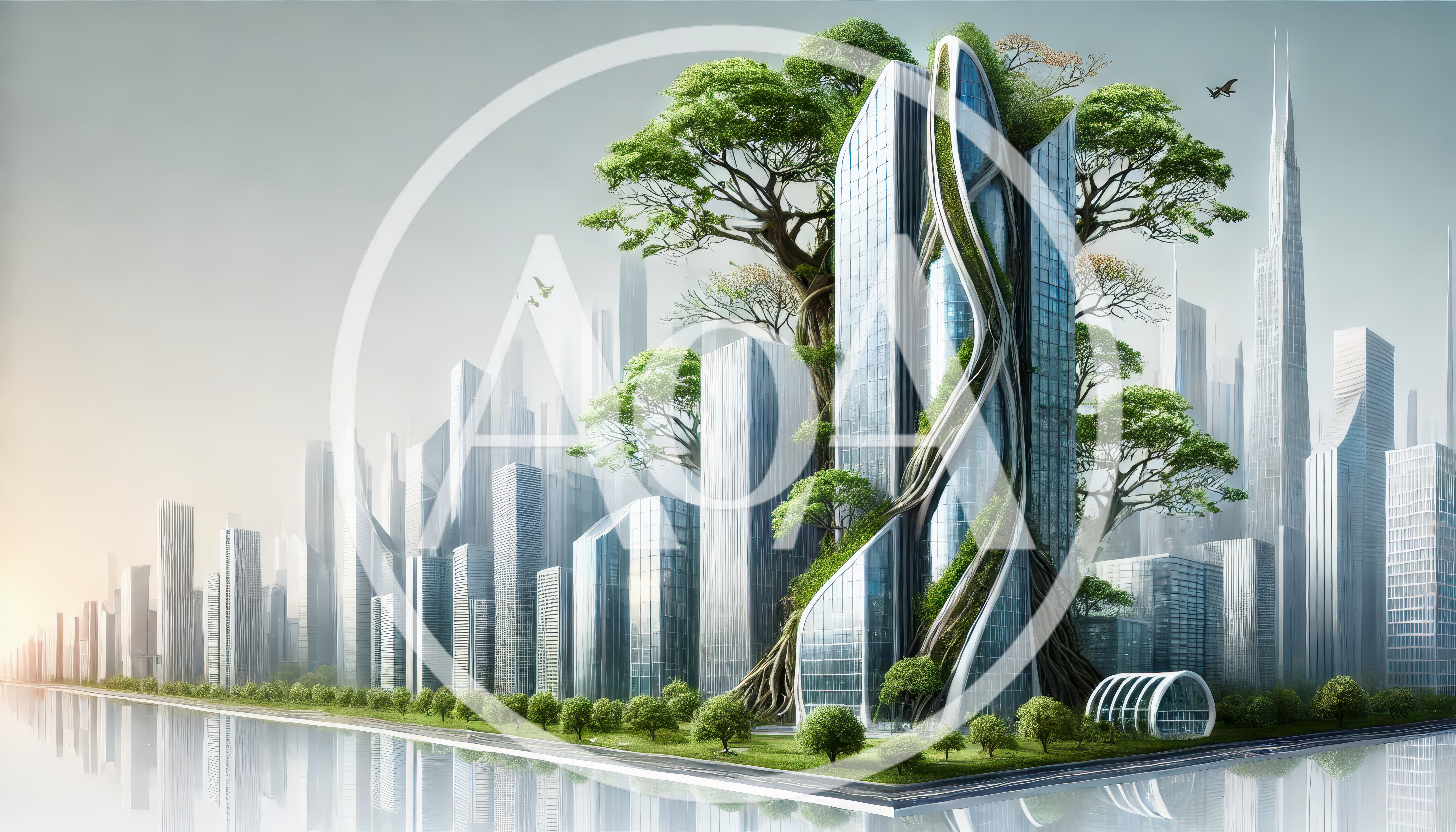 Futuristic Eco-Friendly Skyscraper Integrated With Giant Trees