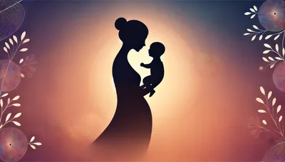 Silhouette of Mother Holding Her Baby