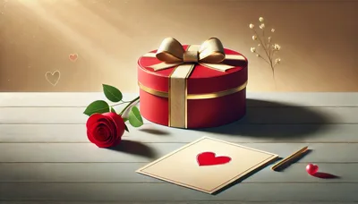Romantic Valentine Gift Box With Rose And Love Letter