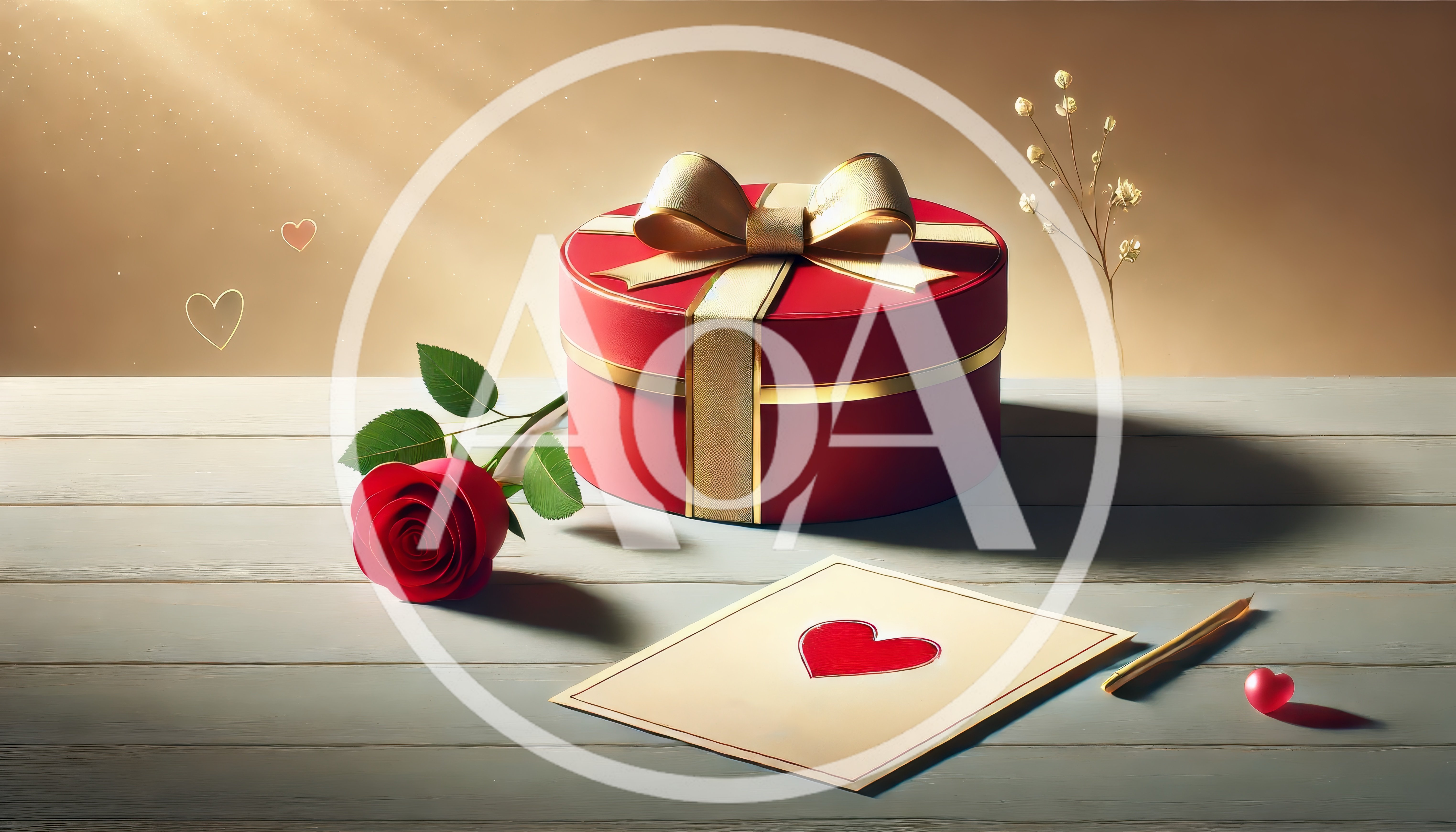 Romantic Valentine Gift Box With Rose And Love Letter