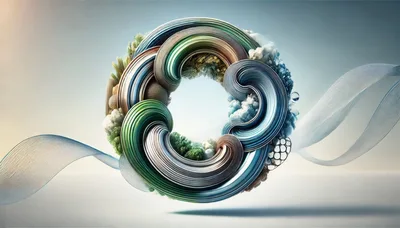 Abstract Circular Flow With Organic And Geometric Elements