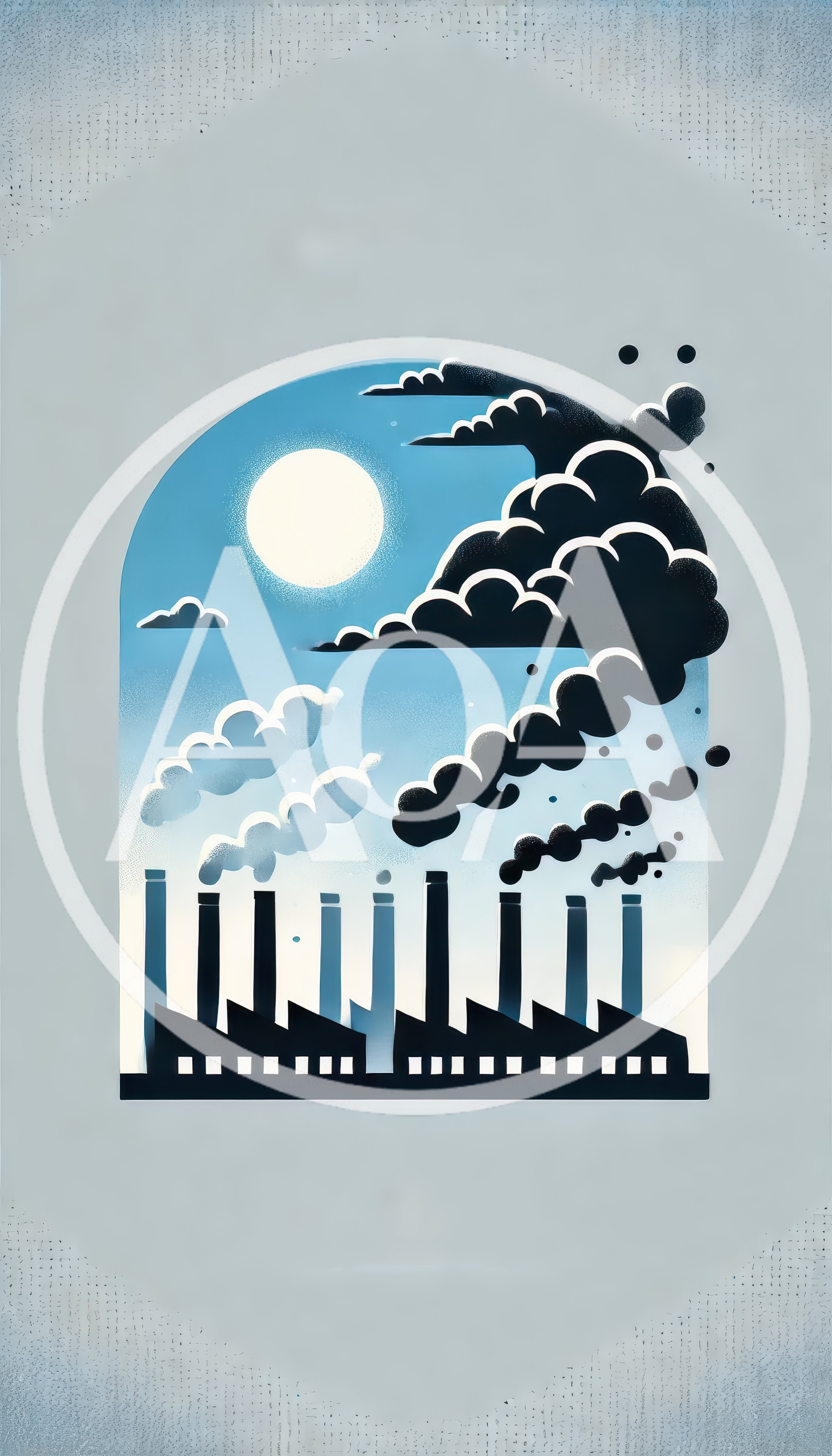 Industrial Factory Smokestacks Emitting Dark Pollution Clouds