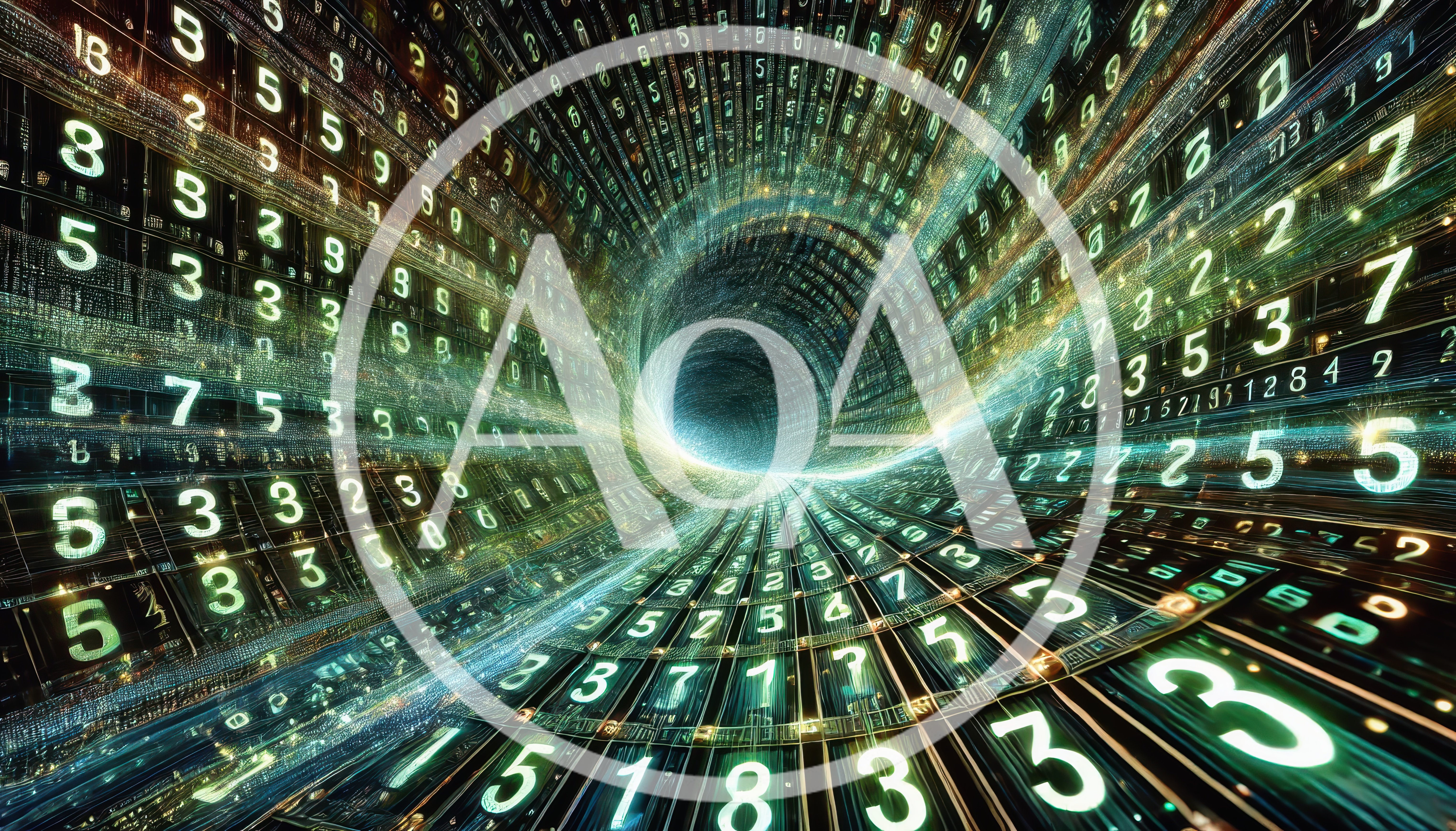 Digital Data Tunnel With Glowing Floating Numbers