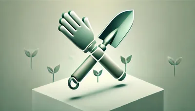 3D Rendered Gardening Tools Icon With Sprout Plants