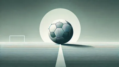 Minimalist Soccer Ball On A Stylized Field