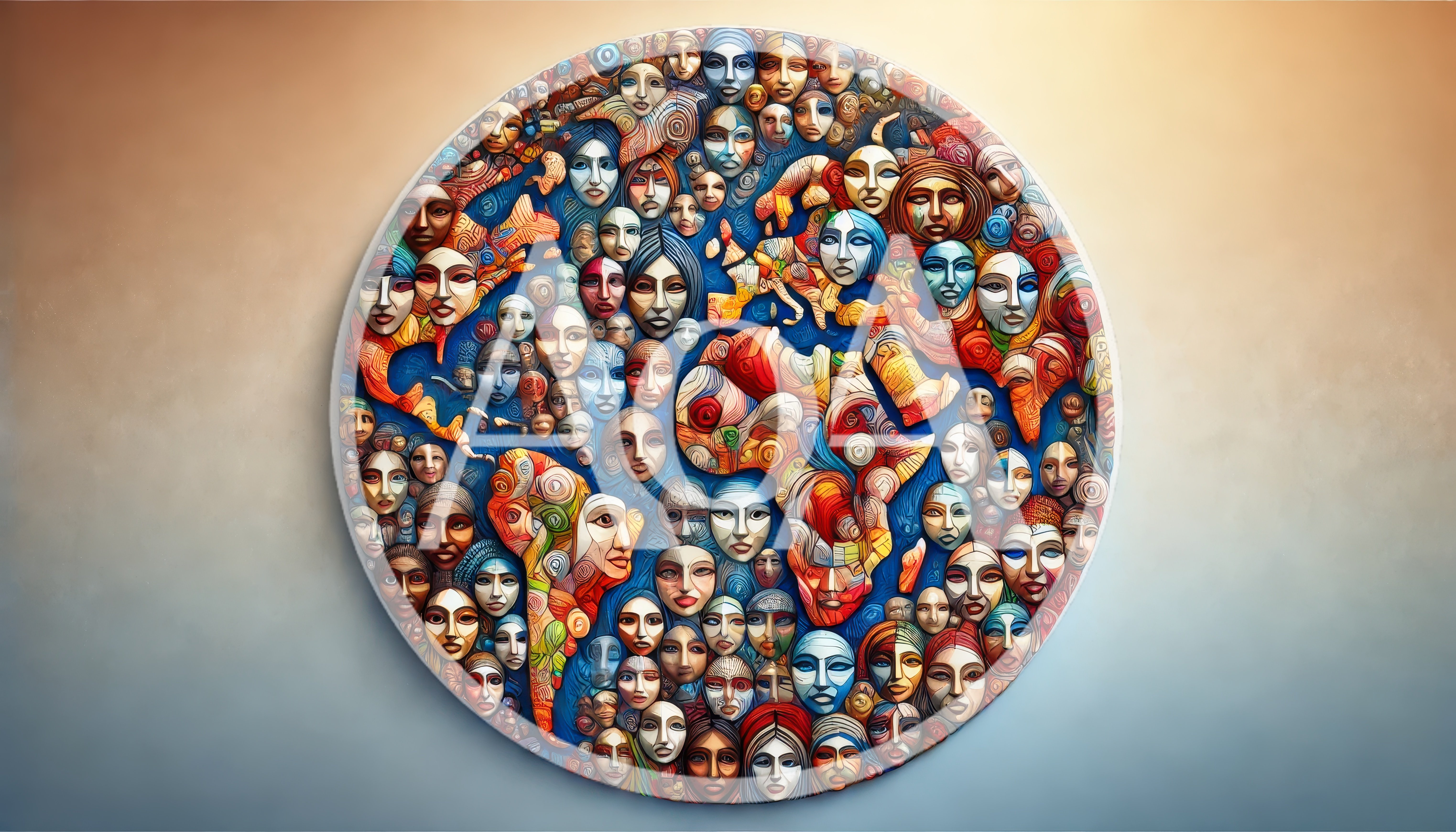 Abstract World Map Composed Of Human Faces