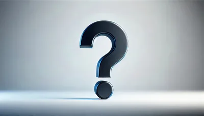 3D Rendered Metallic Question Mark Symbol
