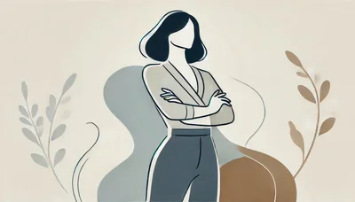Minimalist Illustration Of A Professional Woman Standing Confidently