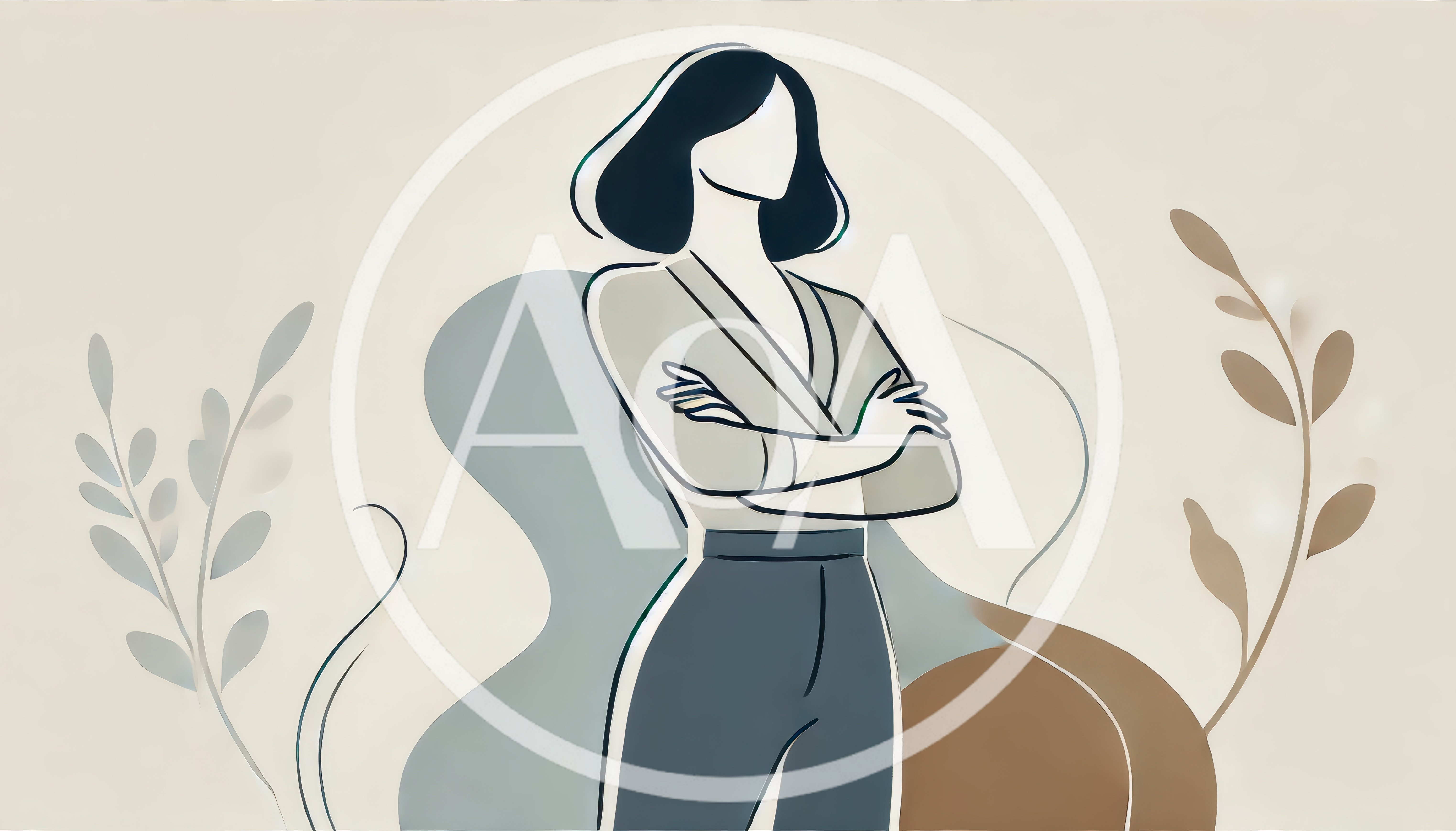 Minimalist Illustration Of A Professional Woman Standing Confidently