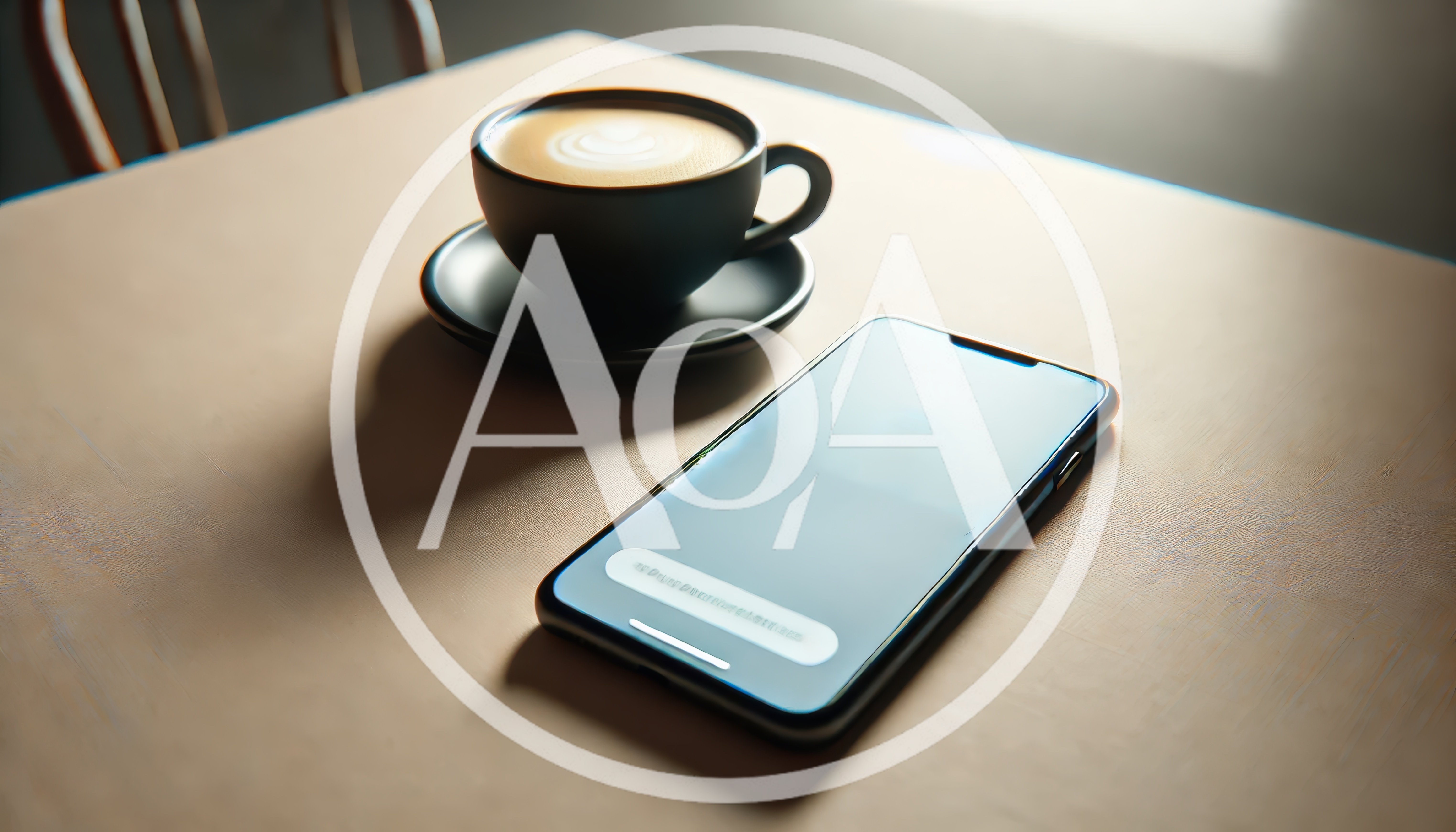 Smartphone And Coffee Cup On A Table