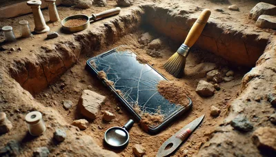 Archaeological Excavation of a Broken Modern Smartphone