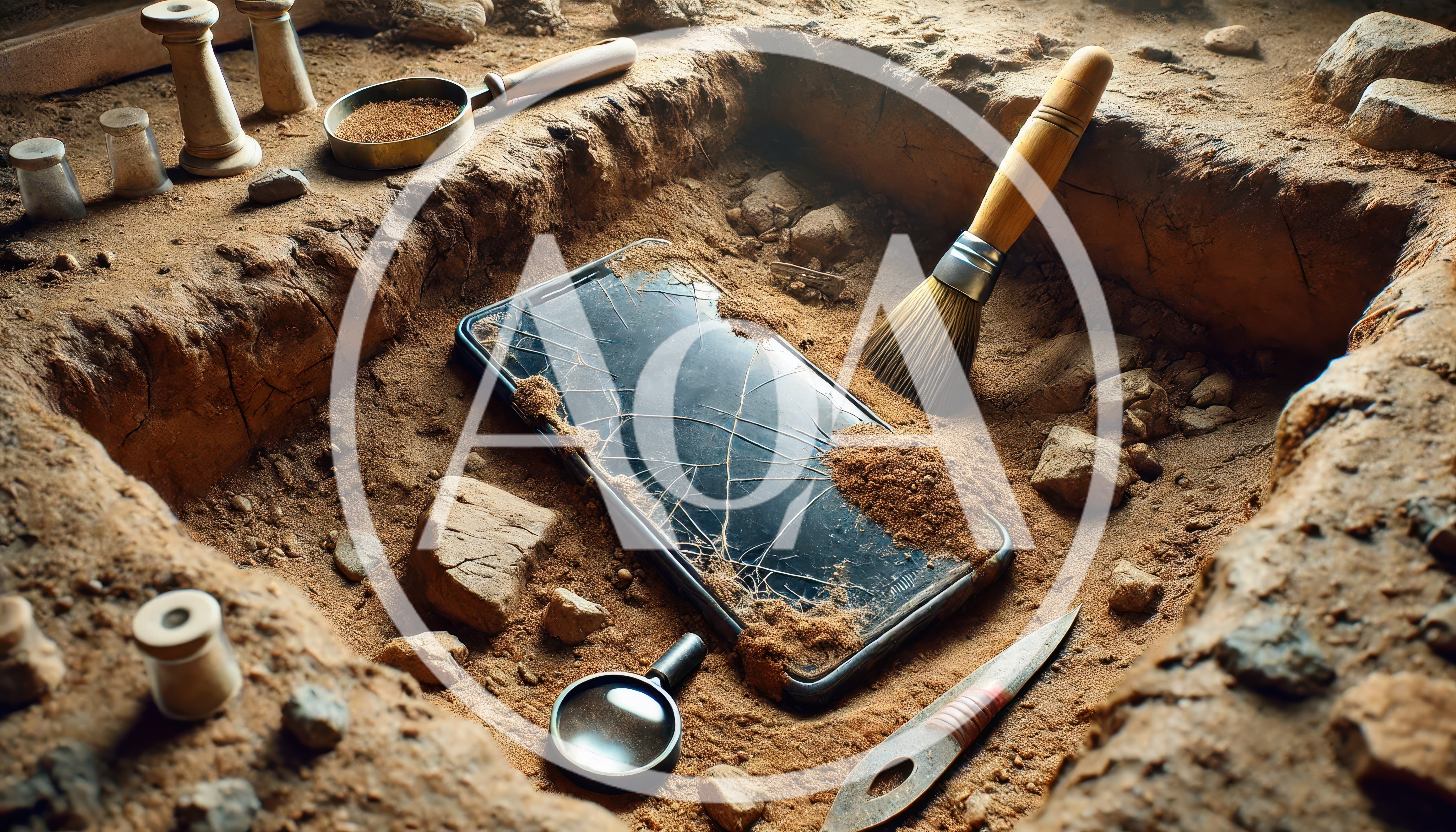 Archaeological Excavation of a Broken Modern Smartphone