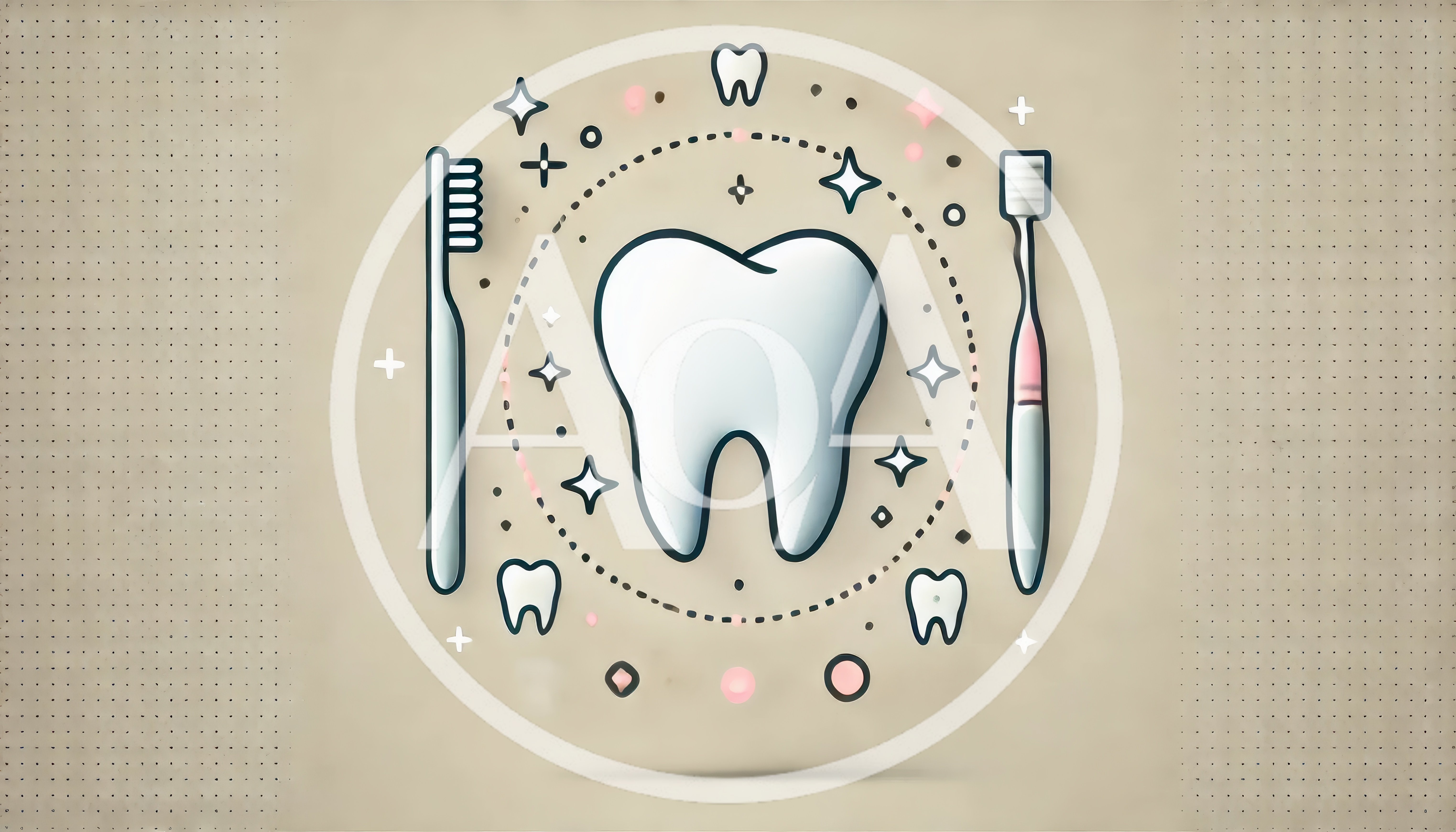 Minimalist Dental Care Illustration With Tooth And Toothbrushes