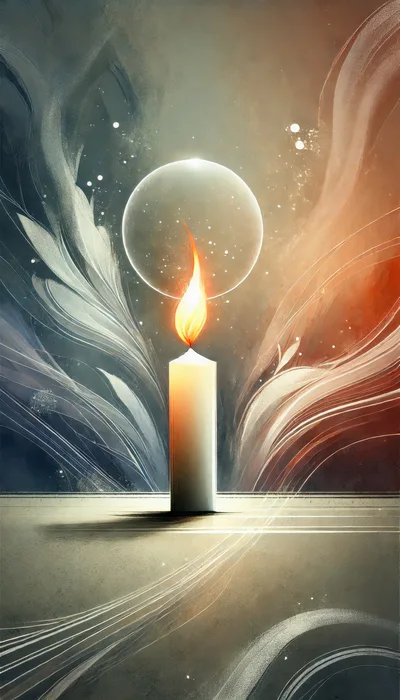 Abstract Candle Flame With Ethereal Light And Swirling Energy