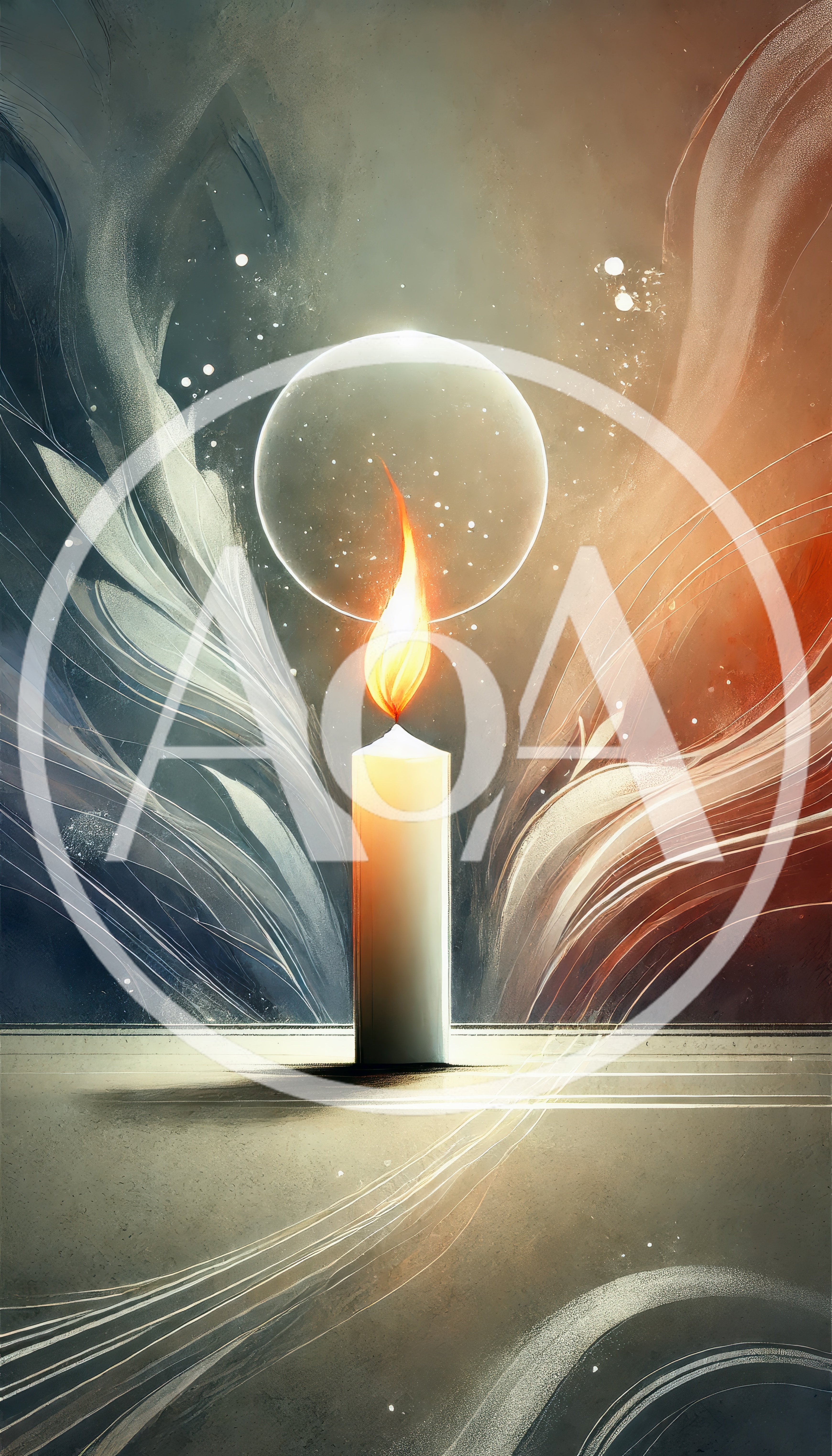 Abstract Candle Flame With Ethereal Light And Swirling Energy