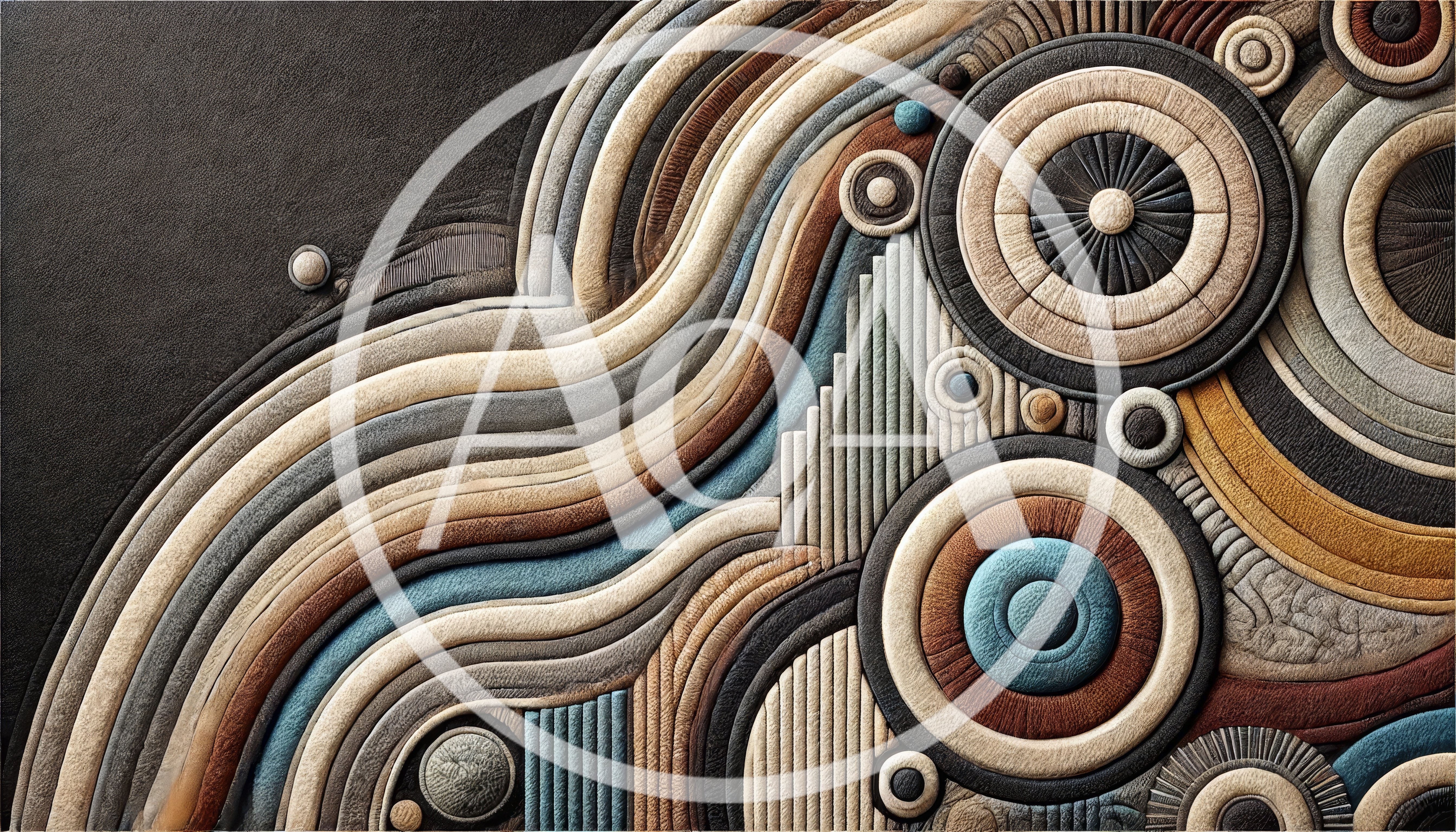 Abstract Textured Wall Art With Concentric Circles