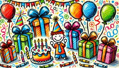 Hand Drawn Birthday Celebration Illustration