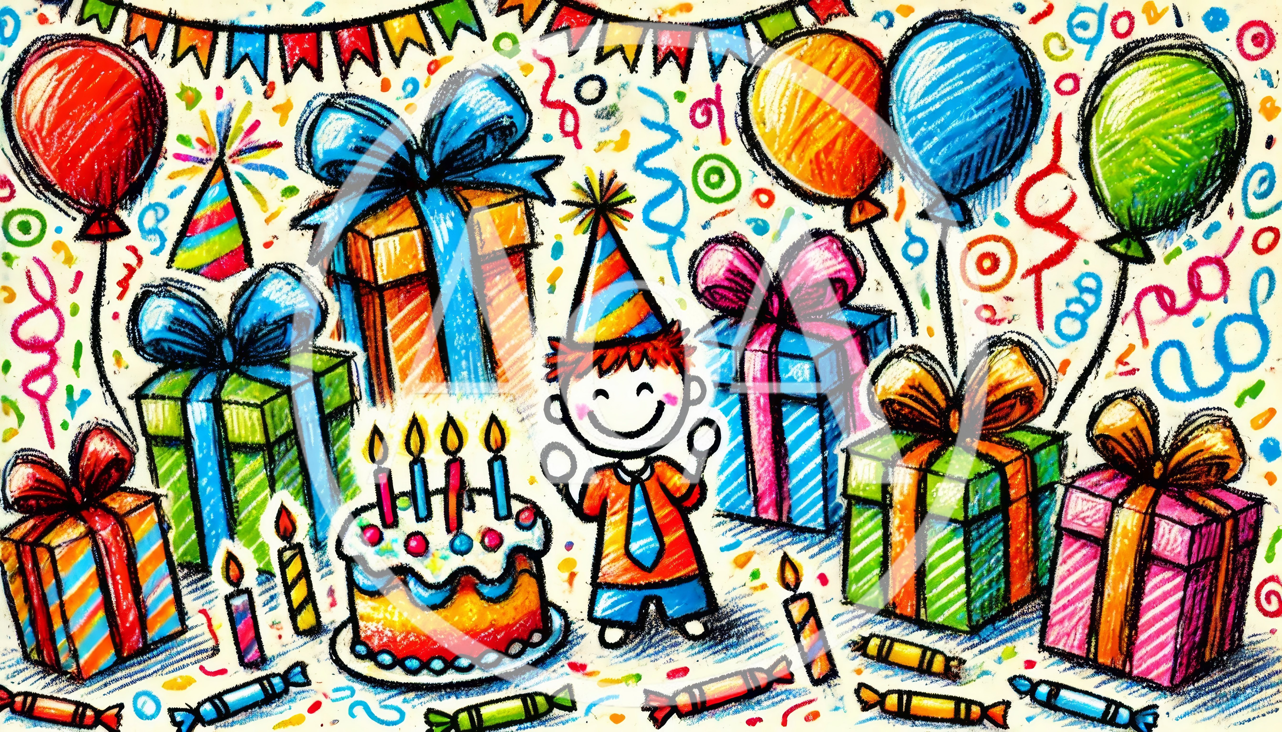 Hand Drawn Birthday Celebration Illustration