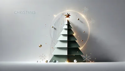 Minimalist 3D Christmas Tree With Geometric Decorations