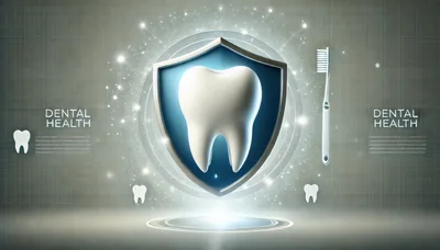 Dental Health Concept With Tooth Shield And Toothbrush