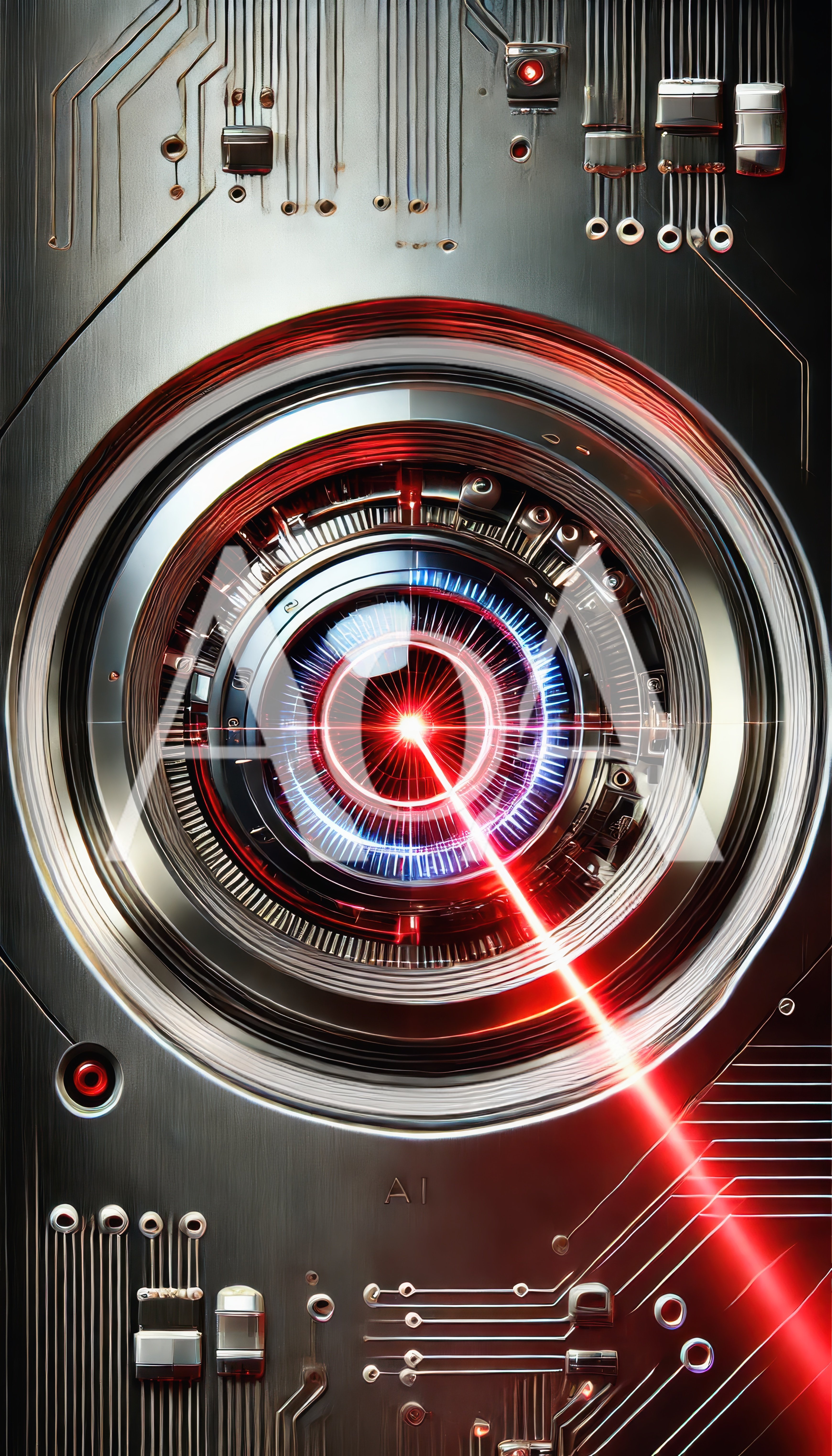 Futuristic Artificial Intelligence Eye With Laser Beam