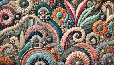 Abstract Embossed Textile Pattern With Intricate Swirls