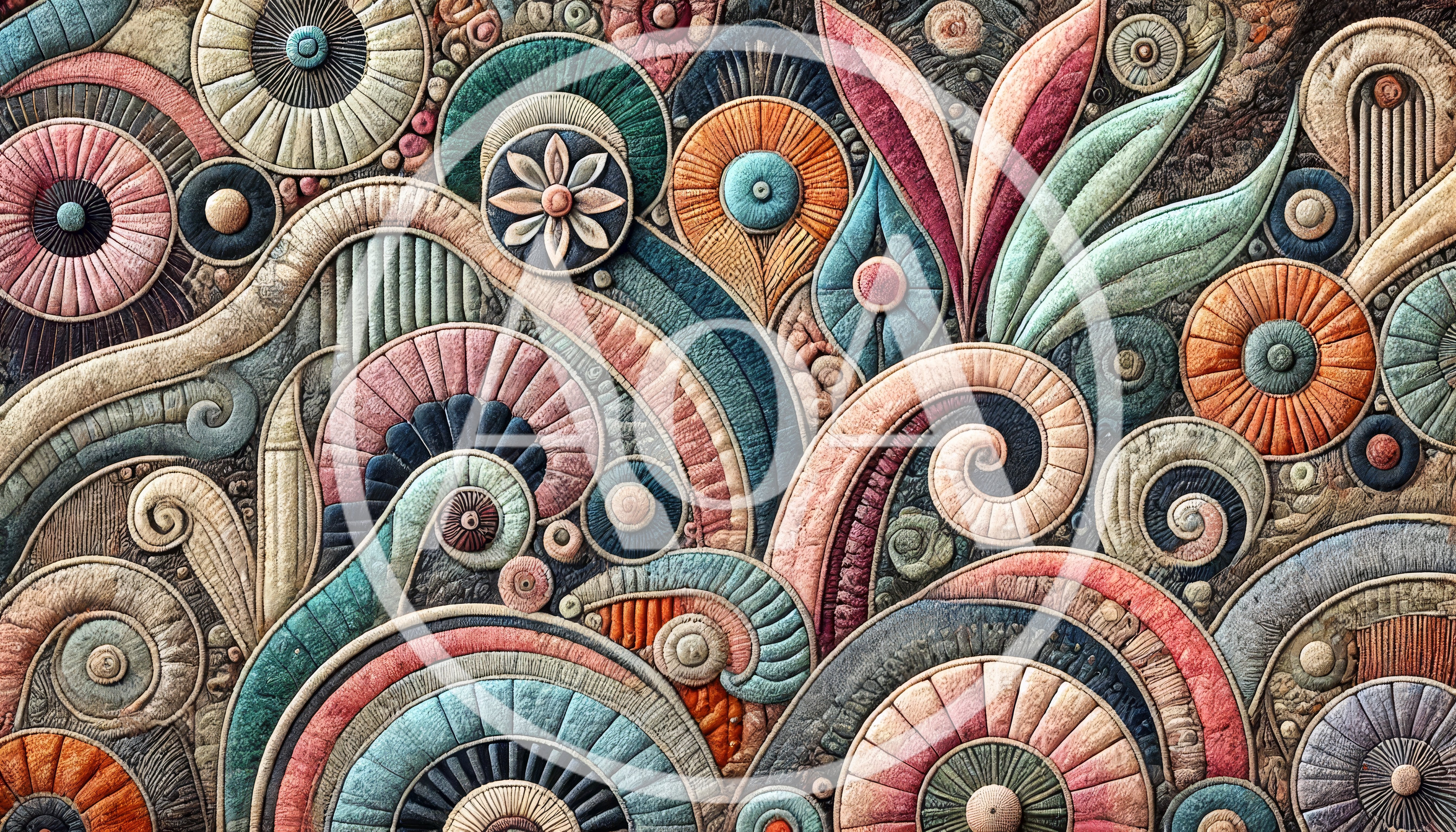 Abstract Embossed Textile Pattern With Intricate Swirls