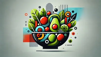 Abstract Geometric Illustration Of A Fresh Salad Bowl