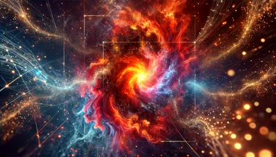 Abstract Cosmic Nebula With Glowing Energy Particles