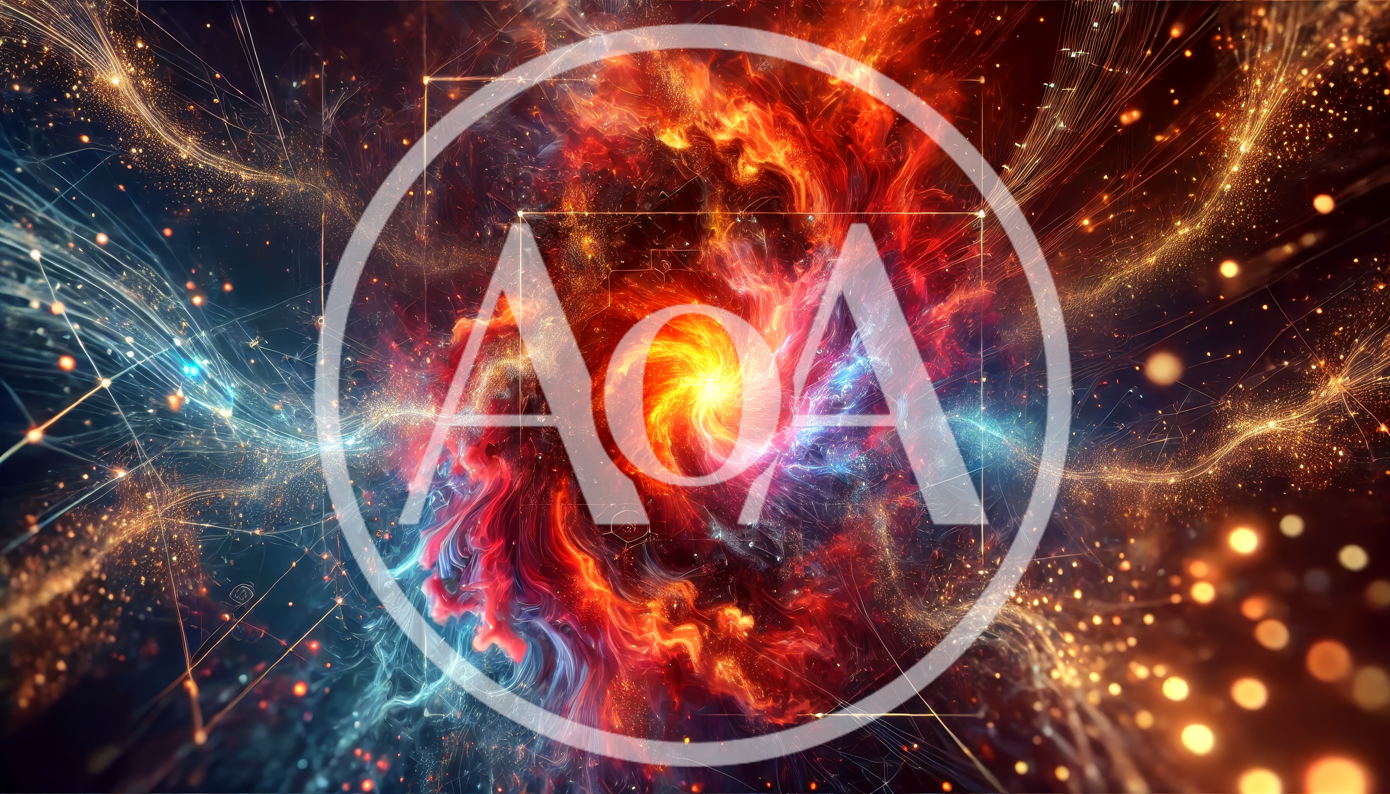 Abstract Cosmic Nebula With Glowing Energy Particles