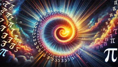 Abstract Spiral Of Mathematical Pi Symbols And Numbers