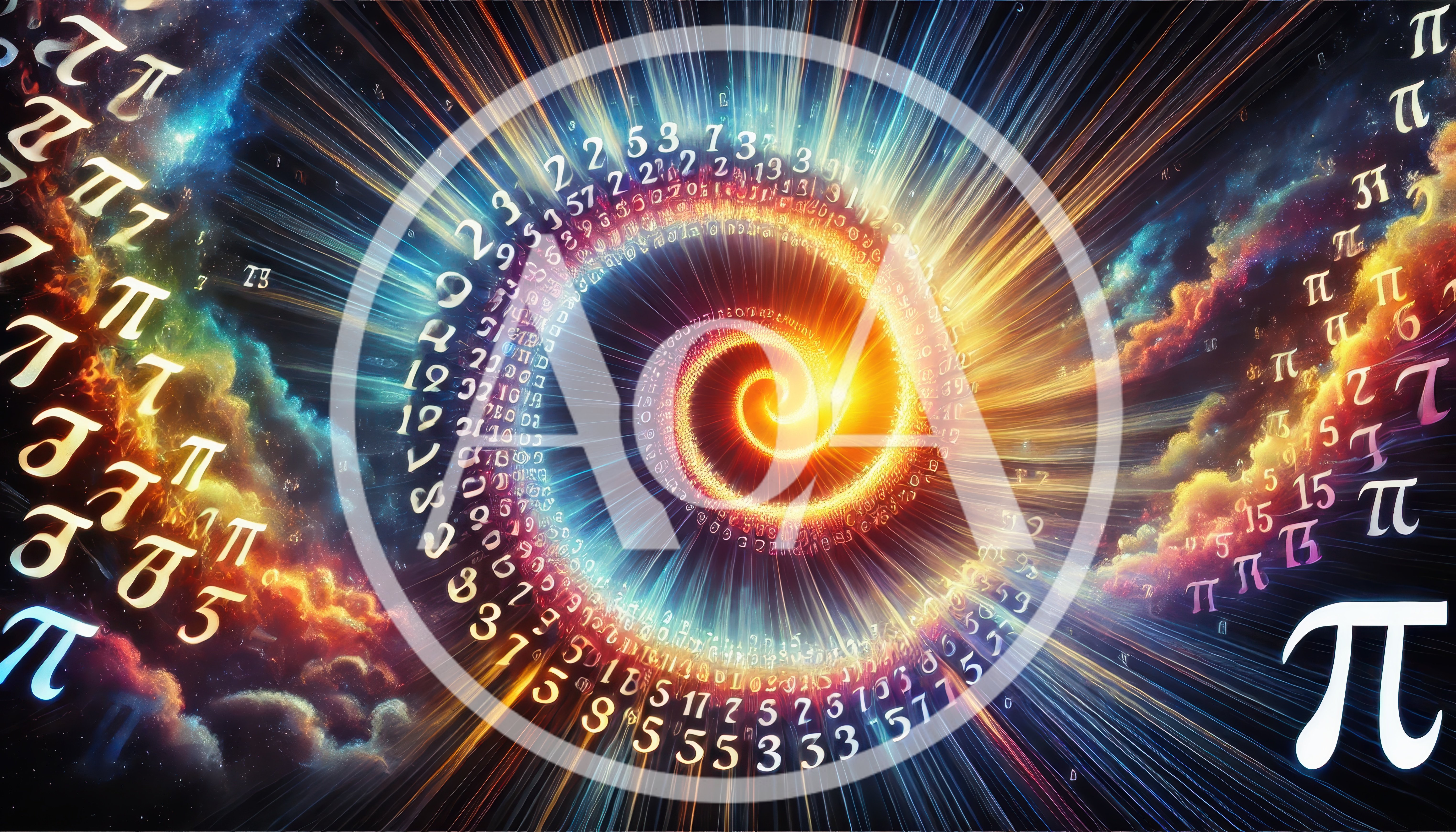 Abstract Spiral Of Mathematical Pi Symbols And Numbers