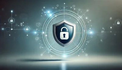 Digital Cybersecurity Shield With Glowing Lock Icon