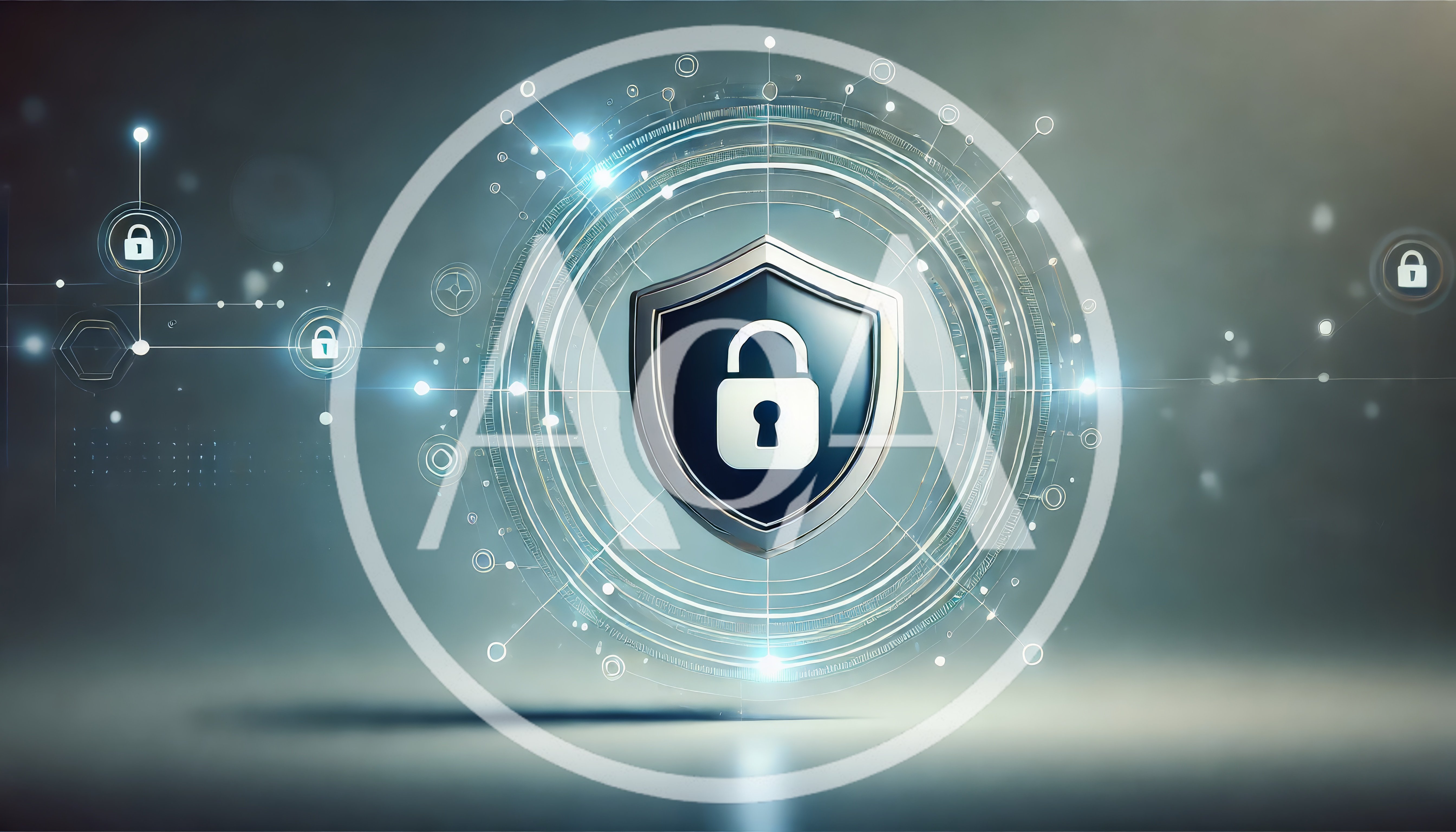 Digital Cybersecurity Shield With Glowing Lock Icon