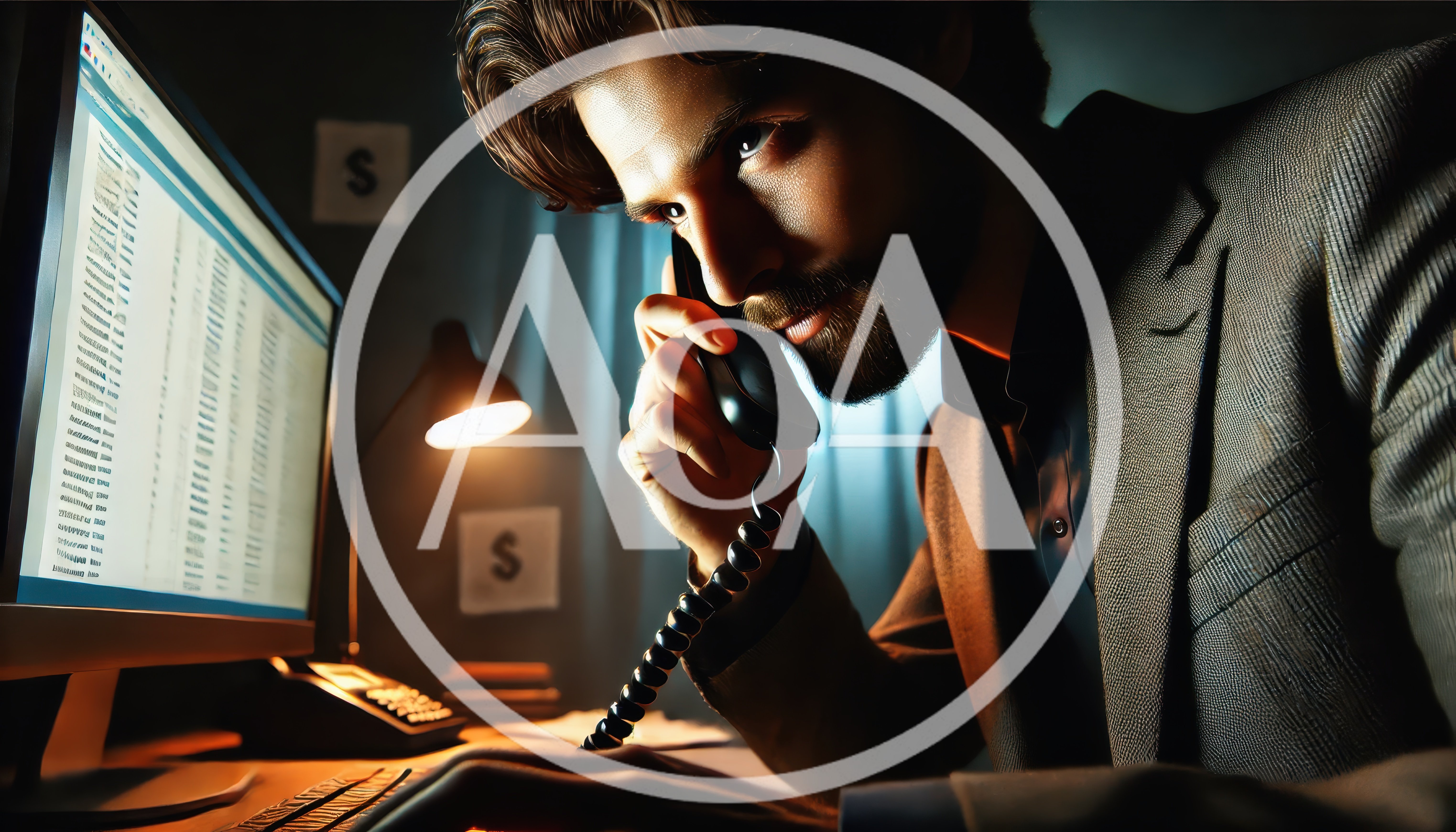 Professional Businessman Working Late Night on Phone