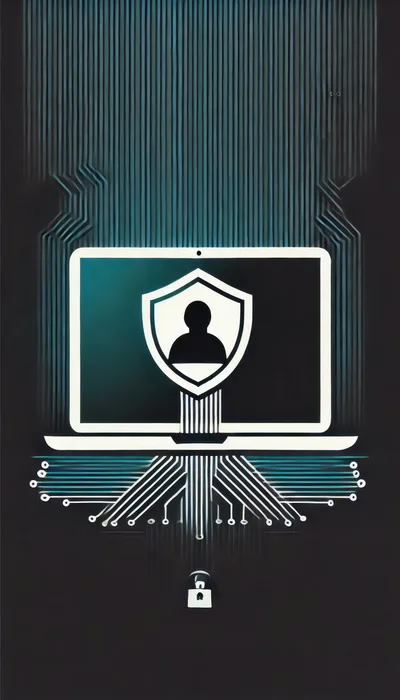 Digital Security Concept With Laptop And User Shield Icon