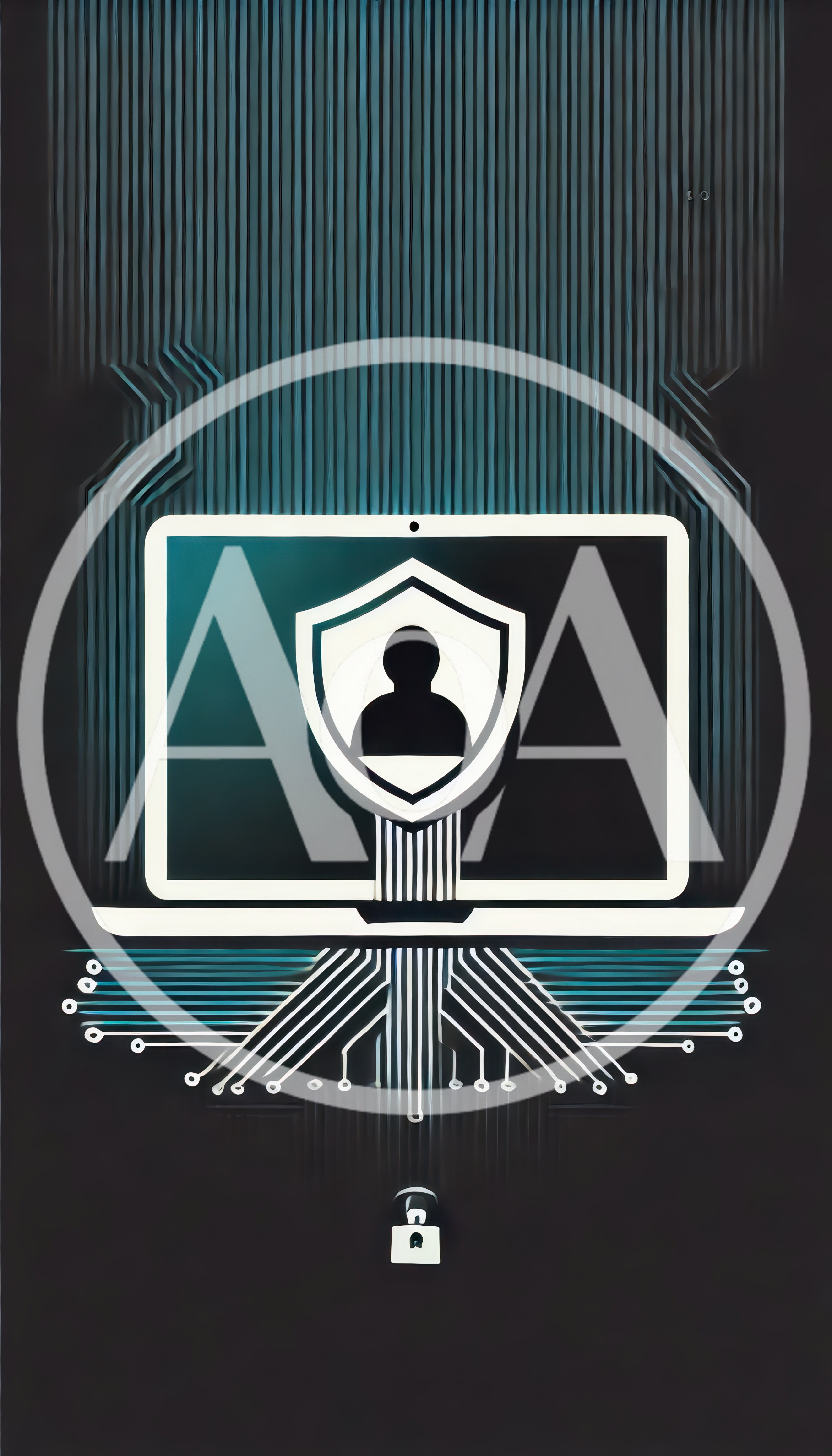 Digital Security Concept With Laptop And User Shield Icon