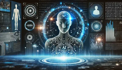 Digital Artificial Intelligence Humanoid Interface Visualization