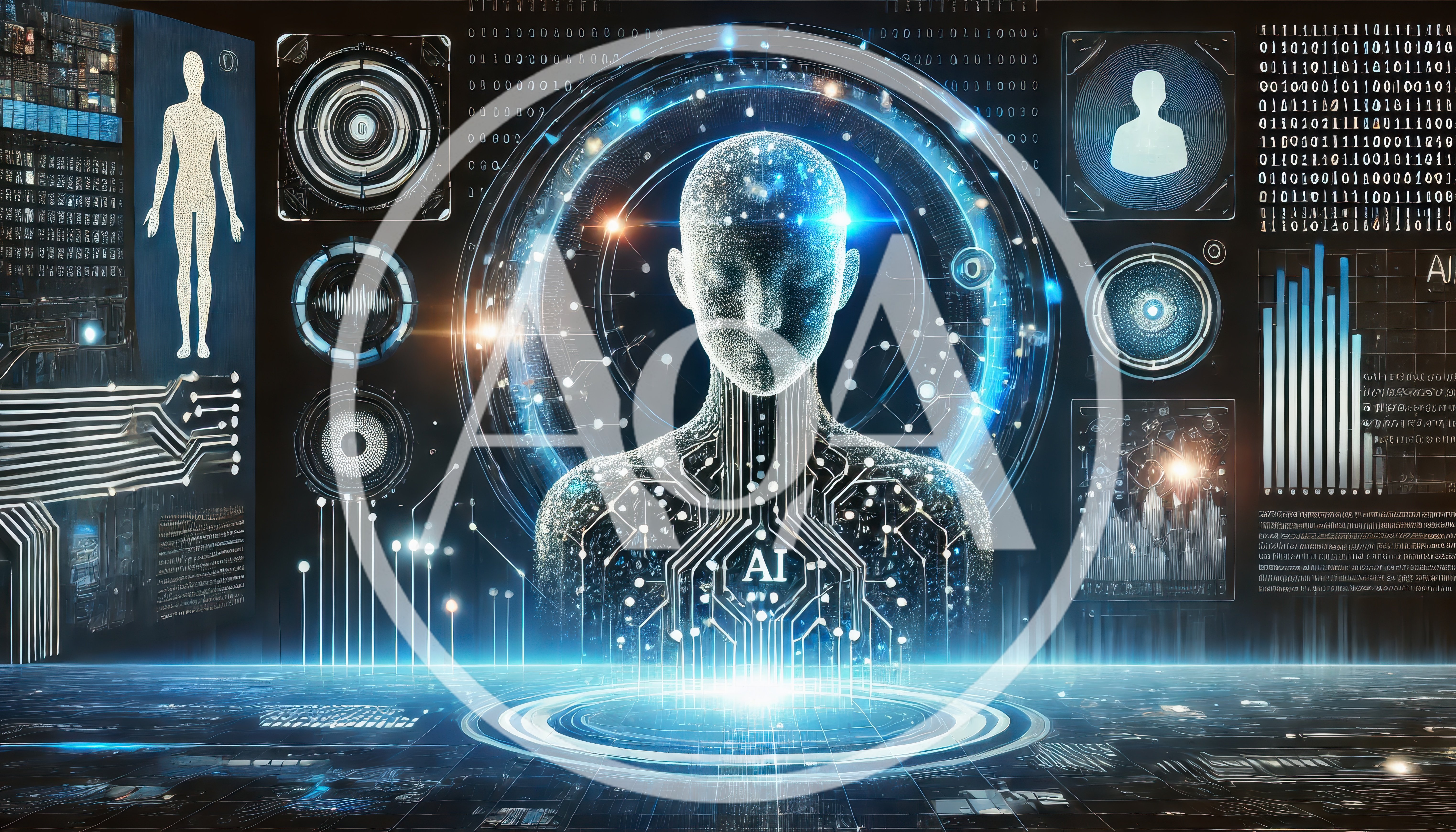 Digital Artificial Intelligence Humanoid Interface Visualization