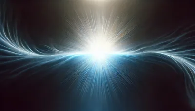 Abstract Light Burst With Flowing Energy Waves