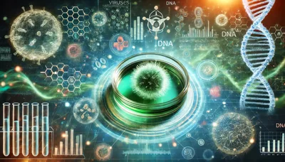 Digital Scientific Research Visualization with Virus and DNA