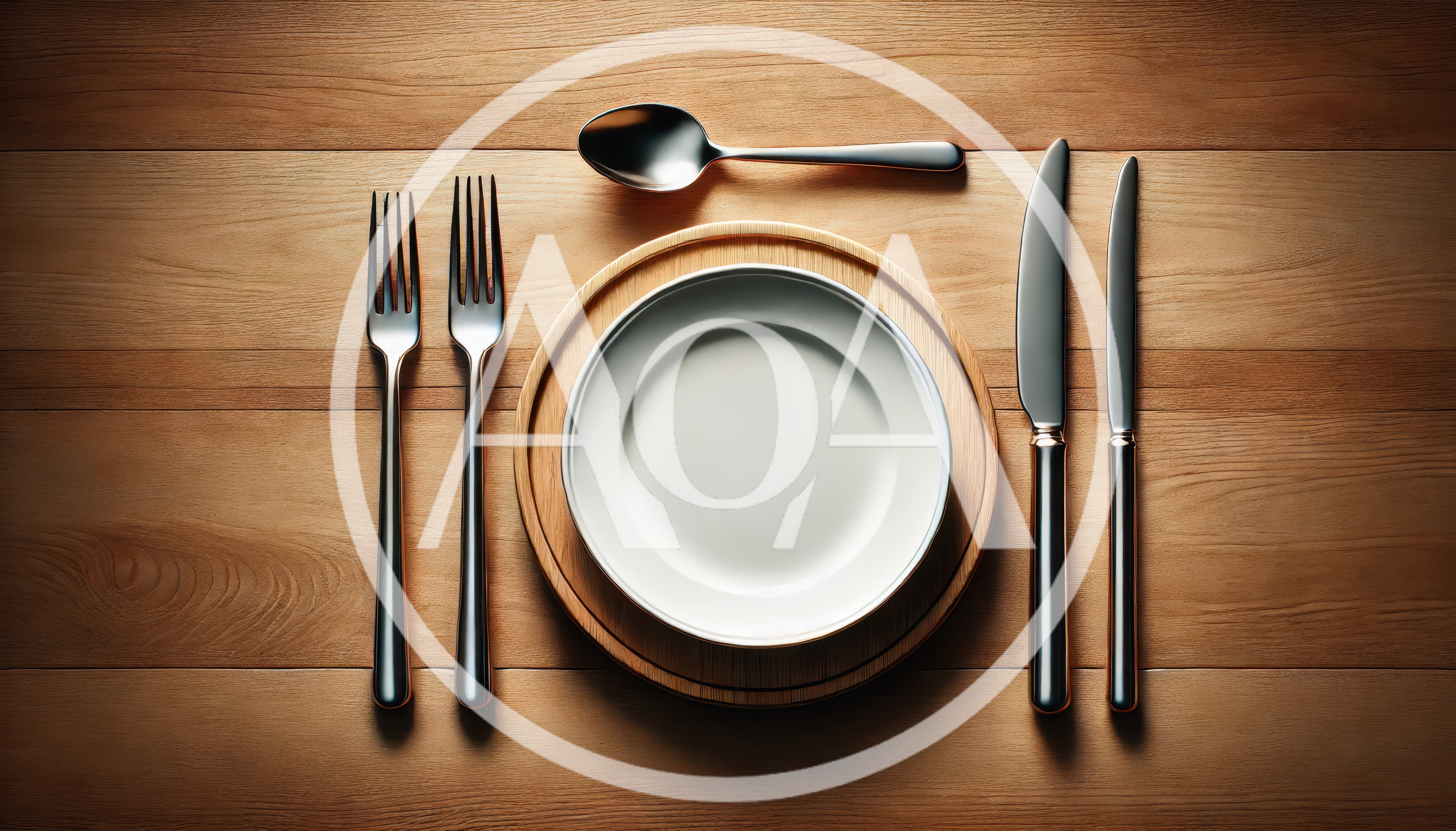 Elegant Table Setting With Silverware And Empty Plate
